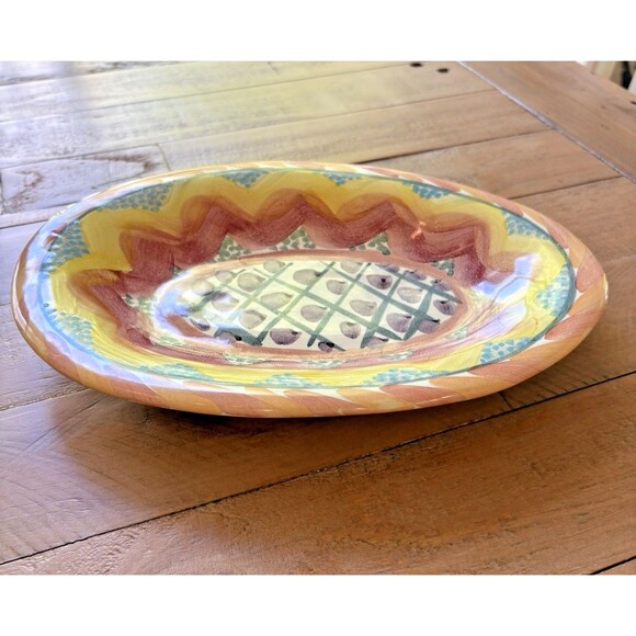 MacKenzie Childs Keukenhof 10.5'' Oval Serving Platter Hand Painted 1992 - Picture 2 of 10